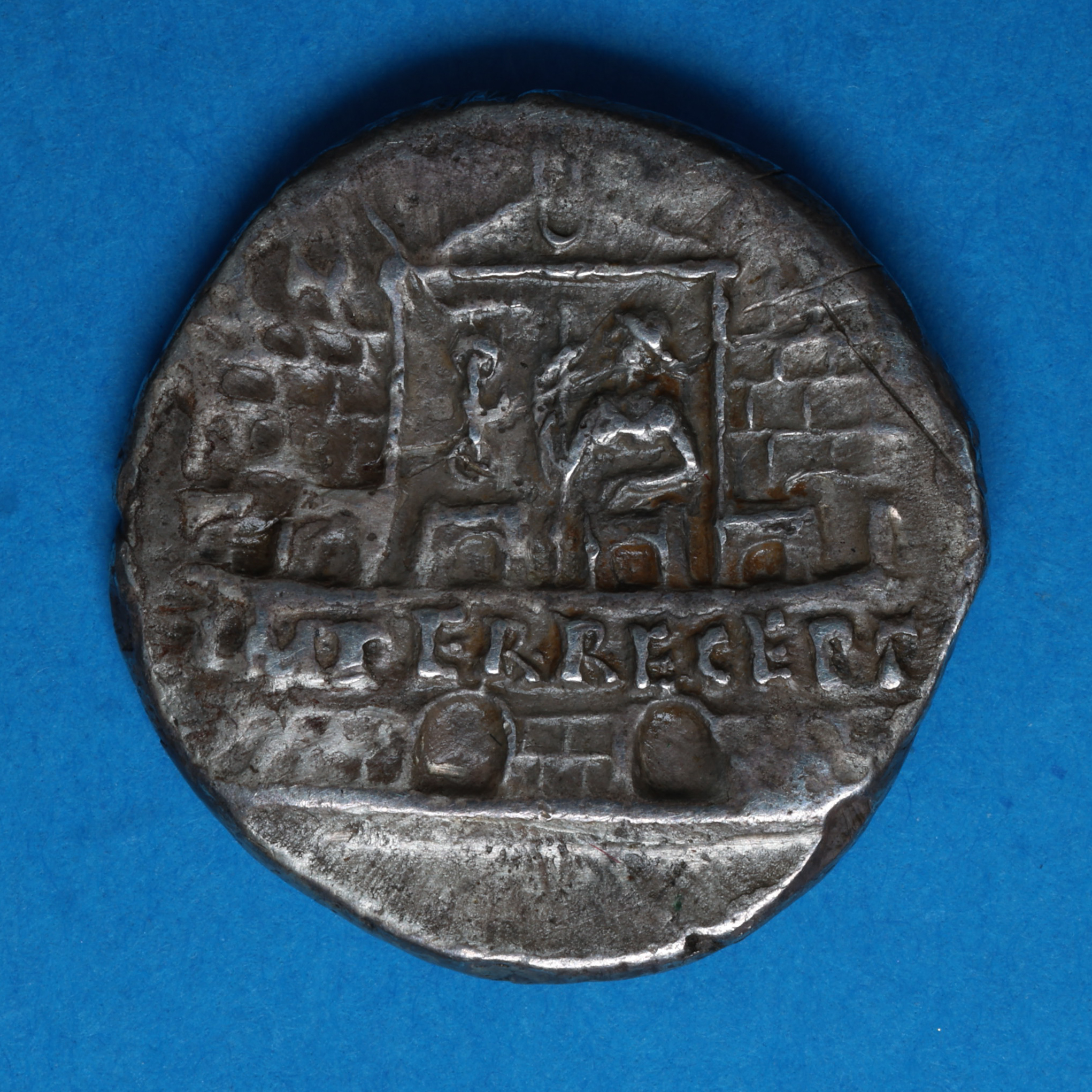 Claudius AD 41-54 Silver Denarius Lyon Praetorian camp *Very Rare* - Image 5