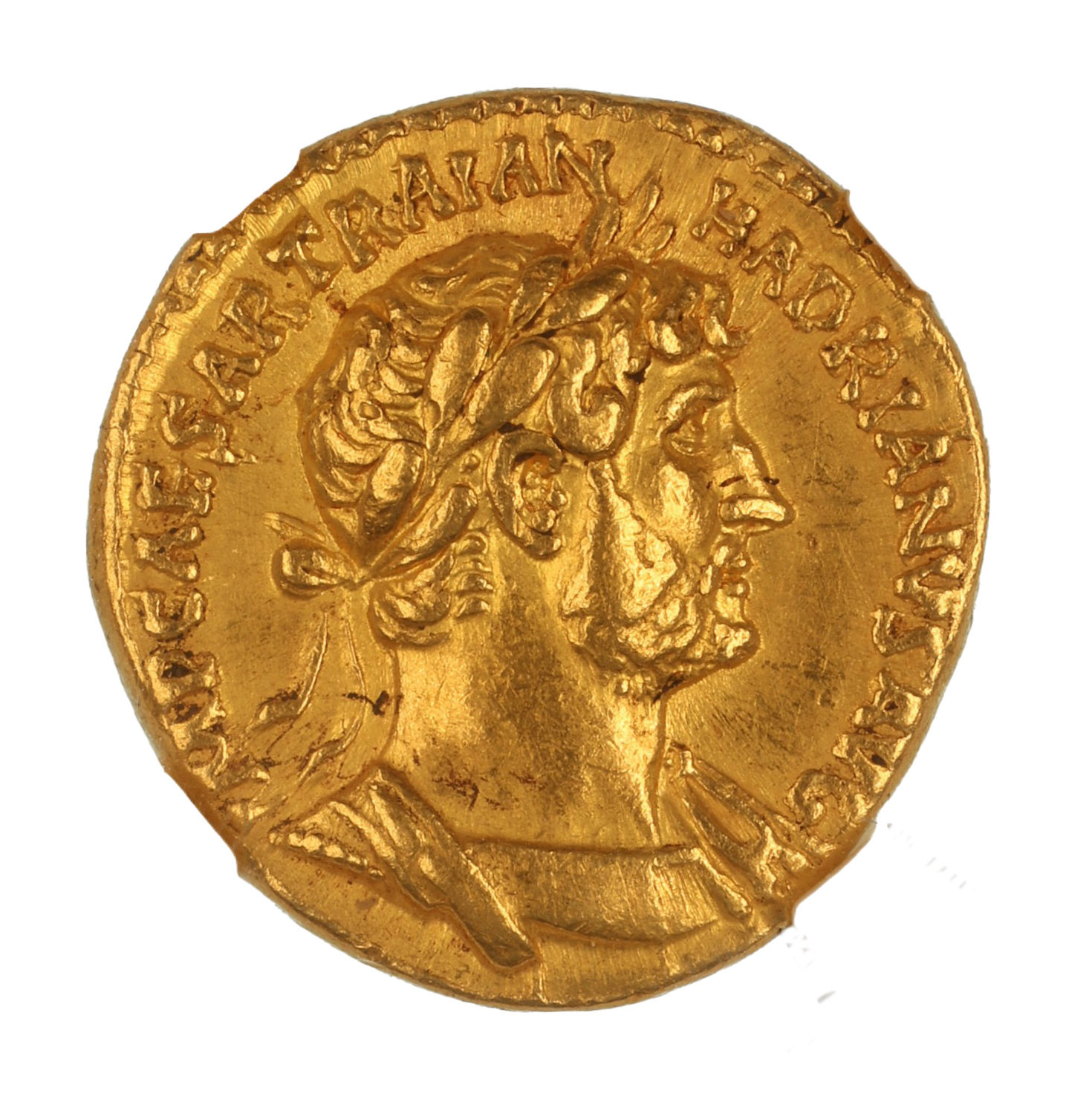 Hadrian AD 117-138 Gold Aureus Janus Rome Graded by NGC 'XF'