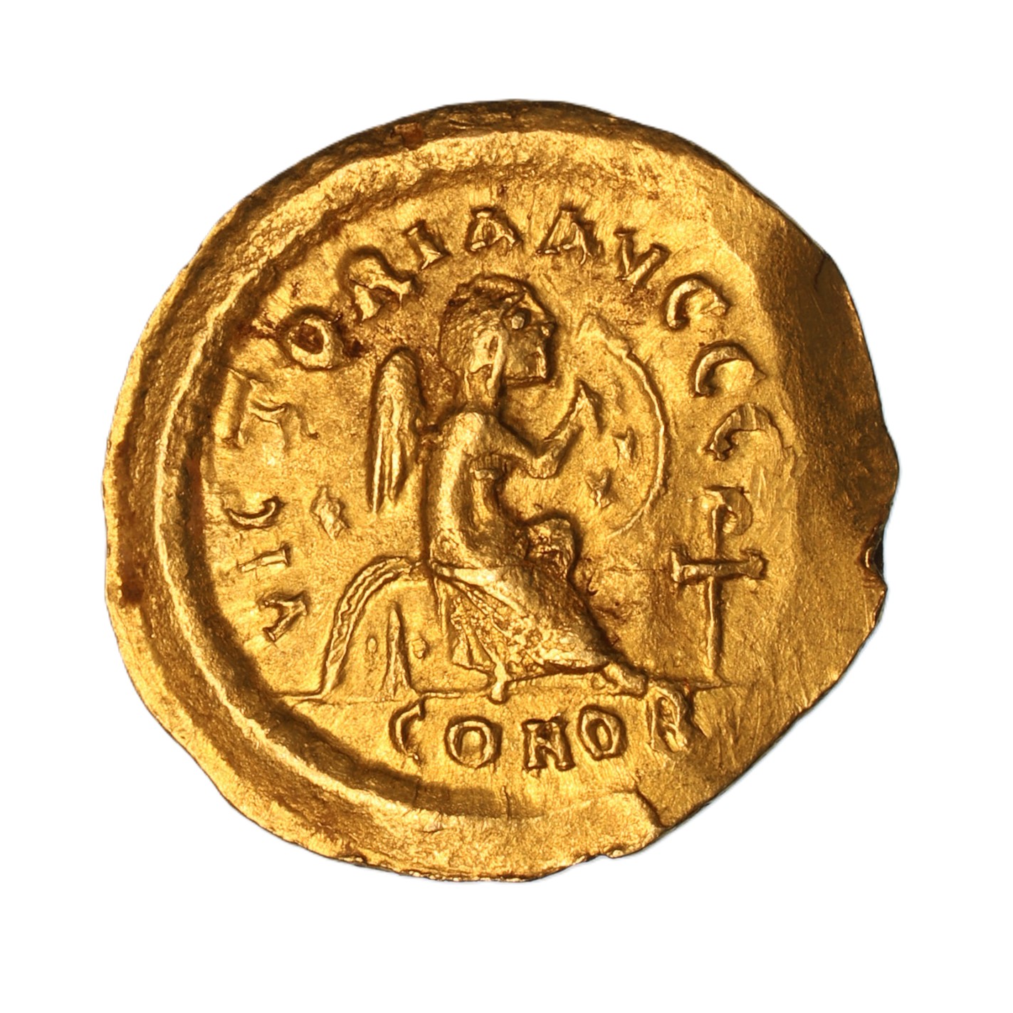 Byzantine Justinian I AD 527-565 Gold Semissis Constantinople - Image 2